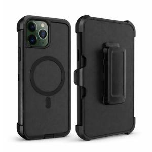 Triple Layer Protection Case & Belt Clip with Magsafe for Apple iPhone 16 - Black