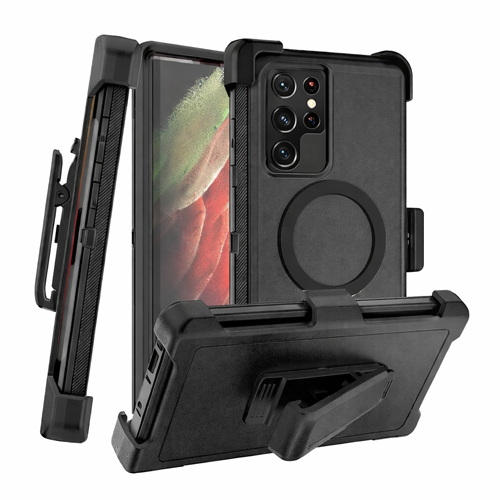 Triple Layer Protection Case & Belt Clip with Magsafe for Samsung Galaxy S26 Ultra - Black