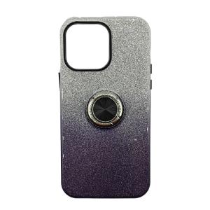 Two Tone Glitter with Kickstand Ring Case for Apple iPhone 11 - Black