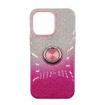 Two Tone Glitter with Kickstand Ring Case for Apple iPhone 14 Plus / 15 Plus - Pink