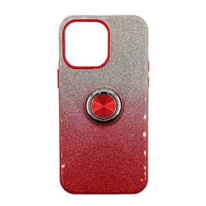 Two Tone Glitter with Kickstand Ring Case for Apple iPhone 11 - Red