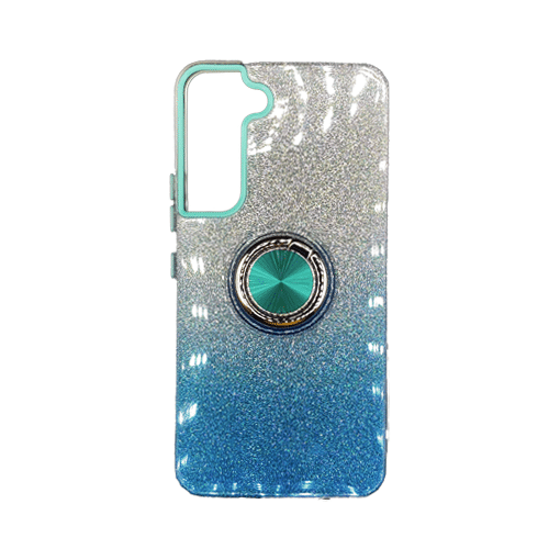 Two Tone Glitter with Kickstand Ring Case for Samsung Galaxy S21 FE - Blue