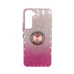 Two Tone Glitter with Kickstand Ring Case for Samsung Galaxy S21 FE - Pink