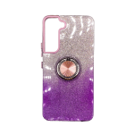 Two Tone Glitter with Kickstand Ring Case for Samsung Galaxy S21 FE - Purple