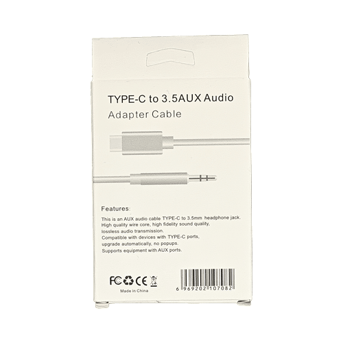 Type-C To 3.5mm Aux Adapter Cable - White