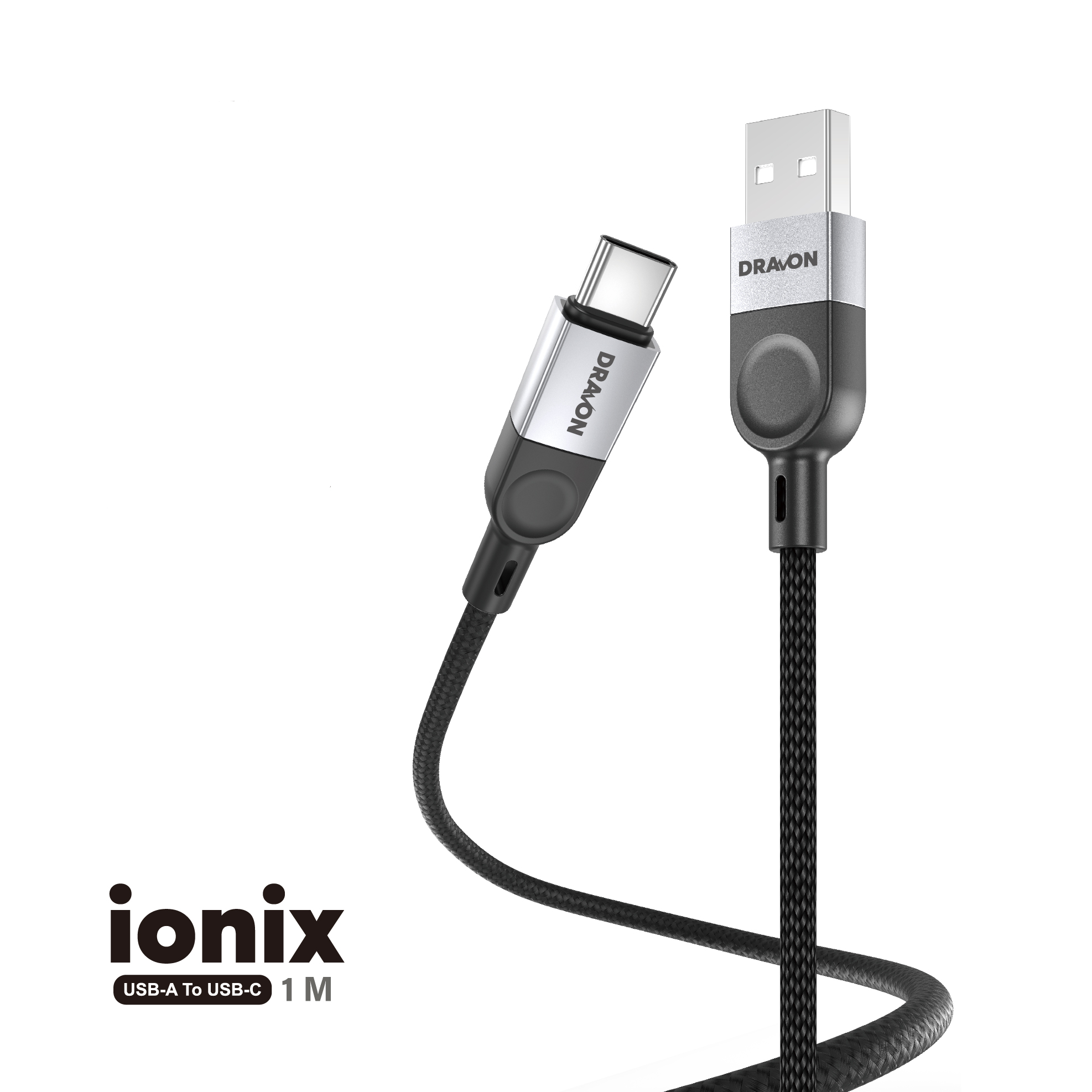 USB to USB-C Cable (DRAVON ionix) (1M) - Black