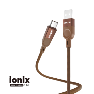 USB to USB-C Cable (DRAVON ionix) (1M) - Brown