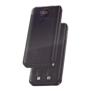 VEN-DENS Power Bank 10000mAh with Built-in Cables Fast Charge VD-PB047 - Black