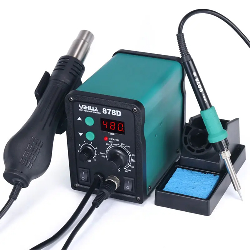 YIHUA 878D Hot Air Gun Slodering Station with 907A Soldering Iron 700W