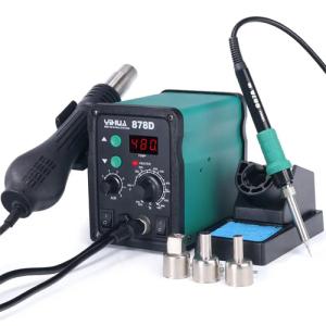 YIHUA 878D Hot Air Gun Slodering Station with 907A Soldering Iron 700W