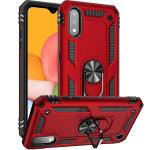 Armor Hybrid Military Case with Ring Kickstand for Samsung Galaxy A01 - Red