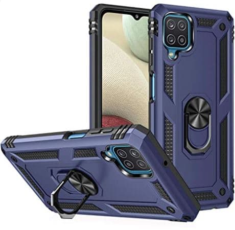 Armor Hybrid Military Case with Ring Kickstand for Samsung Galaxy A22 5G - Navy Blue
