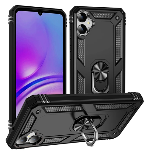 Armor Hybrid Military Case with Ring Kickstand For Samsung Galaxy A07 - Black