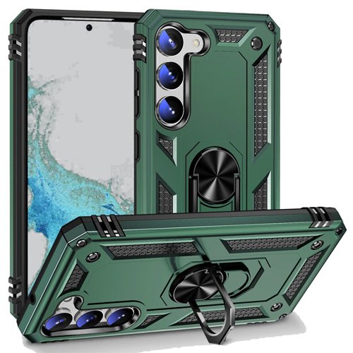 Armor Hybrid Military Case with Ring Kickstand For Samsung Galaxy S23 FE - Green