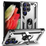 Armor Hybrid Military Case with Ring Kickstand For Samsung Galaxy S23 Ultra - Silver