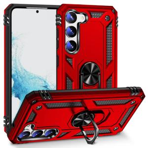 Armor Hybrid Military Case with Ring Kickstand For Samsung Galaxy S23 FE - Red