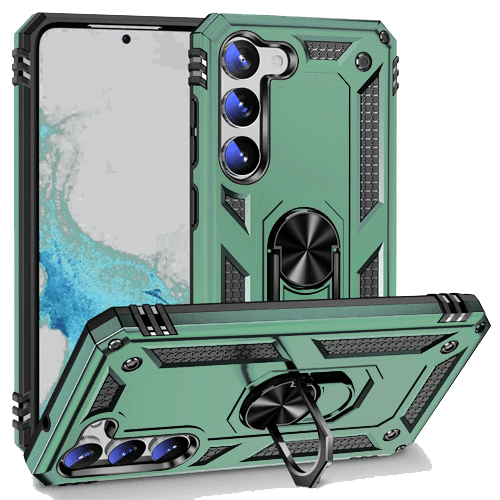 Armor Hybrid Military Case with Ring Kickstand For Samsung Galaxy S23 FE - Teal