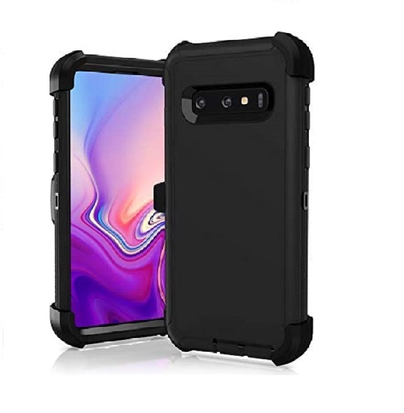 Triple Layer Protection Case & Belt Clip for Samsung Galaxy S10 Plus - Black