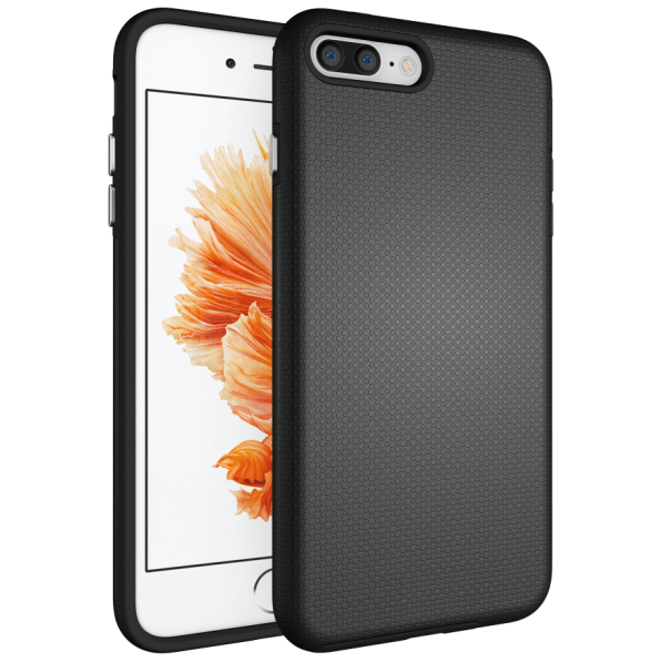 Triangle Shockproof Case with Anti Slip Grains for Apple iPhone 6/6S Plus - Black