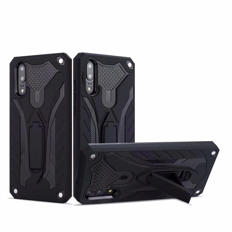 Rugged Defender Case with Kickstand for Huawei P20 Lite - Black