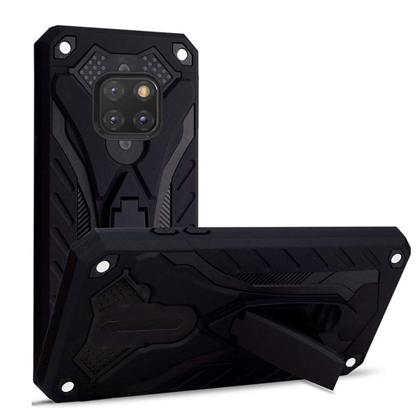 Rugged Defender Case with Kickstand for Huawei Mate 20 Pro - Black