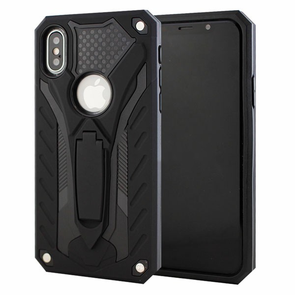 Rugged Defender Case with Kickstand for Apple iPhone XS Max - Black