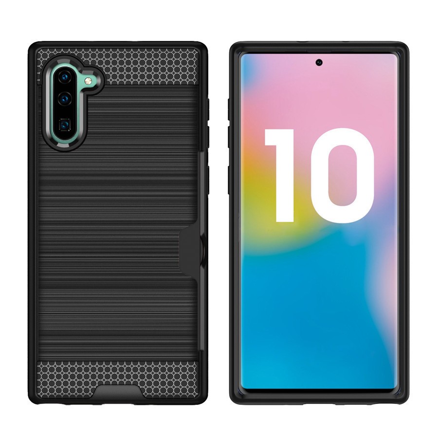 Hybrid Card Slot Anti Shock Case for Samsung Galaxy Note 10 - Black