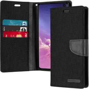 Goospery Canvas Diary Wallet Case for Samsung Galaxy S10E - Black