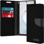 Goospery Canvas Diary Wallet Case for Samsung Galaxy Note 10 Plus 5G- Black