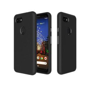 Triangle Shockproof Case with Anti Slip Grains for Google Pixel 3 - Black