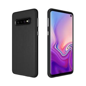 Triangle Shockproof Case with Anti Slip Grains for Samsung Galaxy S10 Plus - Black