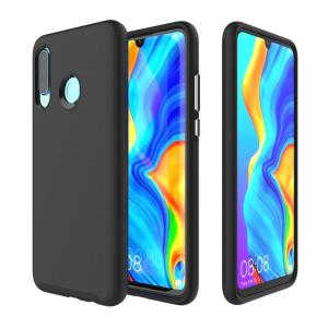 Triangle Shockproof Case with Anti Slip Grains for Huawei P30 Lite - Navy Blue