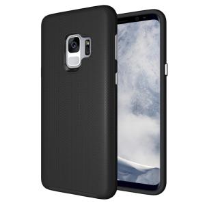 Triangle Shockproof Case with Anti Slip Grains for Samsung Galaxy S9 - Black