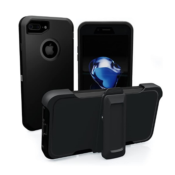 Triple Layer Protection Case & Belt Clip for Apple iPhone 7 Plus / 8 Plus - Black