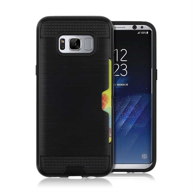Hybrid Card Slot Anti Shock Case for Samsung Galaxy S8 Plus - Black