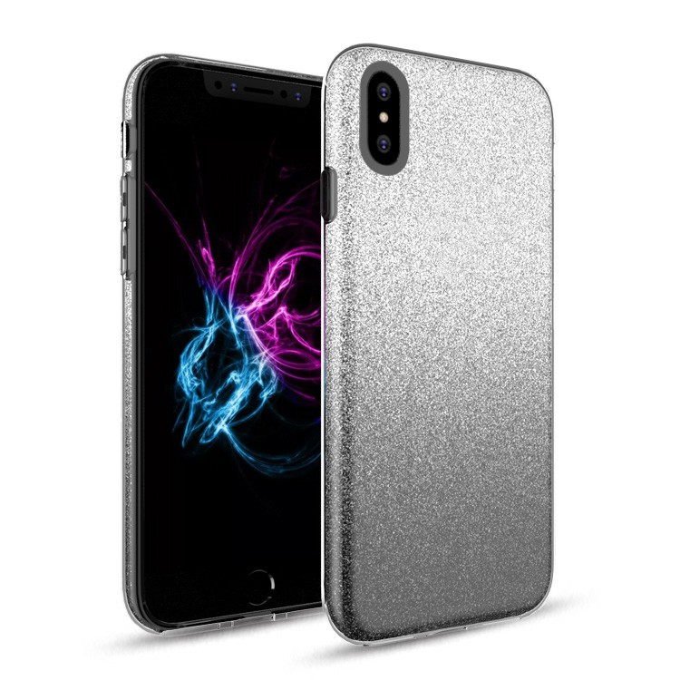 Two Tone Glitter Case for Apple iPhone XR - Black