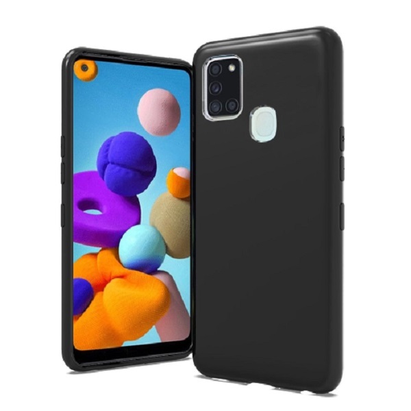 Slim Matte Soft TPU Case for Samsung Galaxy A21S - Black