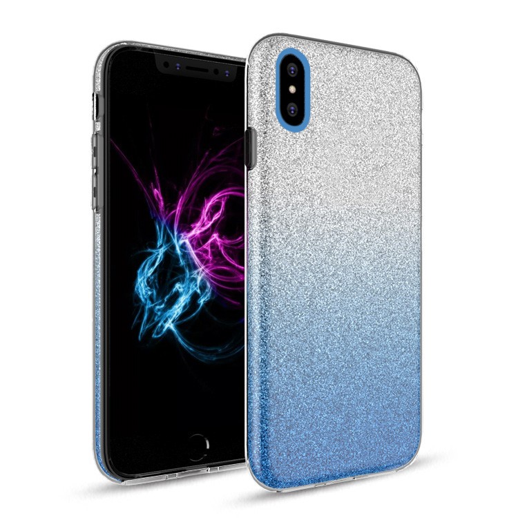 Two Tone Glitter Case for Apple iPhone XR - Blue