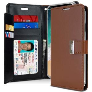 Goospery Rich Diary Wallet Case for Apple iPhone X/XS - Brown