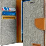 Goospery Canvas Diary Wallet Case for Samsung Galaxy S8 Plus - Grey