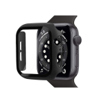 Full Coverage Protection Frame PC Hard Case With Tempered Glass for iWatch Series 38MM - Black