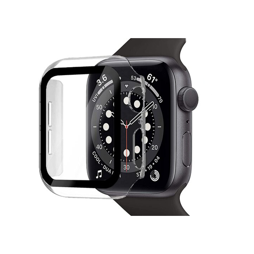 Full Coverage Protection Frame PC Hard Case With Tempered Glass for iWatch Series 38MM - Clear