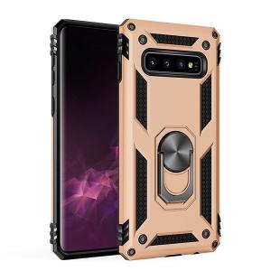Armor Hybrid Military Case with Ring Kickstand for Samsung Galaxy S10 Plus - Golden