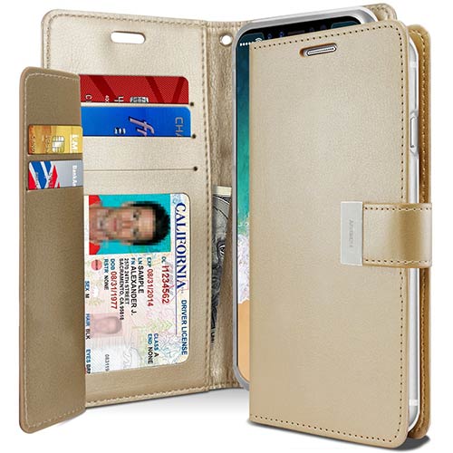 Goospery Rich Diary Wallet Case for Apple iPhone 7/8 Plus - Golden