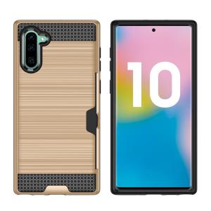 Hybrid Card Slot Anti Shock Case for Samsung Galaxy Note 10 - Golden
