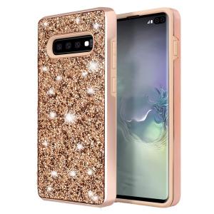 Hybrid Premium Diamond Bling Shockproof Phone Case for Samsung Galaxy S10 Plus - Golden