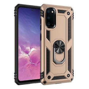 Armor Hybrid Military Case with Ring Kickstand for Samsung Galaxy S20 Plus - Golden