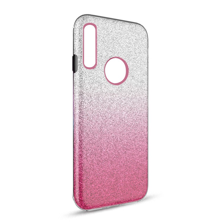 Two Tone Glitter Case for Samsung Galaxy A20S - Hot Pink