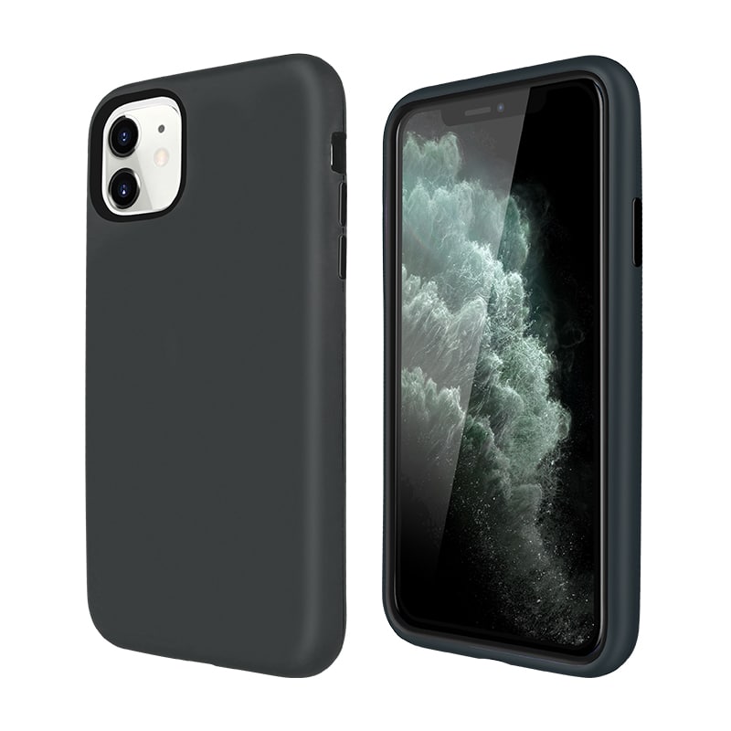 3 in 1 Hybrid Hard Case for Apple iPhone 12 Pro Max - Dark Grey