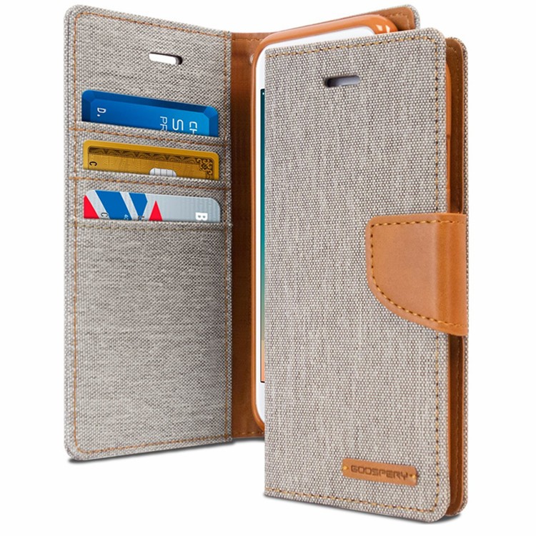 Goospery Canvas Diary Wallet Case for Apple iPhone 7/8 Plus - Grey
